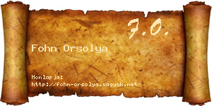Fohn Orsolya névjegykártya
