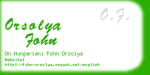 orsolya fohn business card